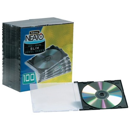 Fellowes Slim Line CD Jewel Cases, 200PK MM1130